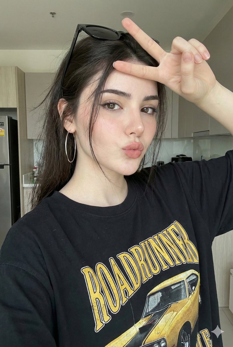Playful Selfie Portrait With Peace Sign Json — Nano Banana Pro image prompt example
