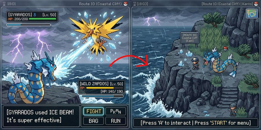 Pokmon Overworld Screenshot Generation — Nano Banana Pro image prompt example