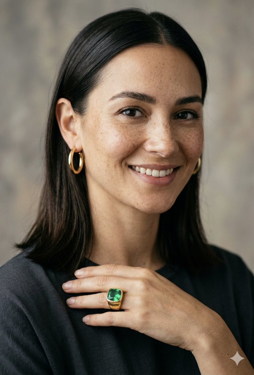 Portrait Of A Woman With Emerald Ring — Nano Banana Pro image prompt example