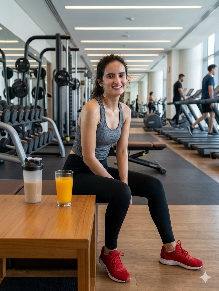 Post Workout Fitness Portrait — Nano Banana Pro image prompt example