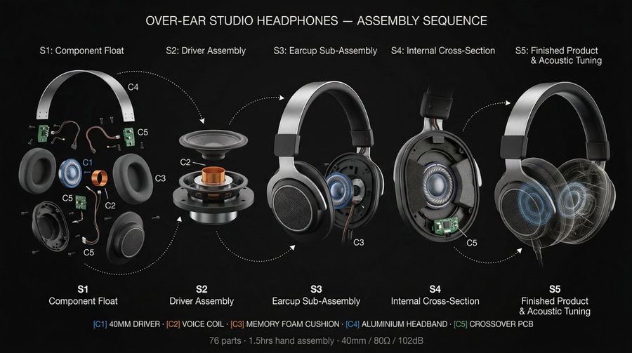 Product Assembly Sequence Timeline — Nano Banana Pro image prompt example