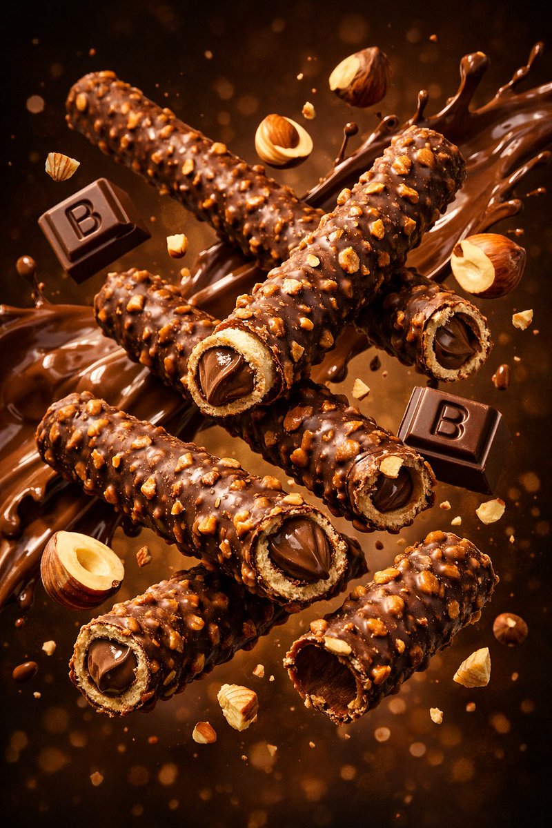 Product Render Config Chocolate Wafer Hazelnut Edition — Nano Banana Pro image prompt example