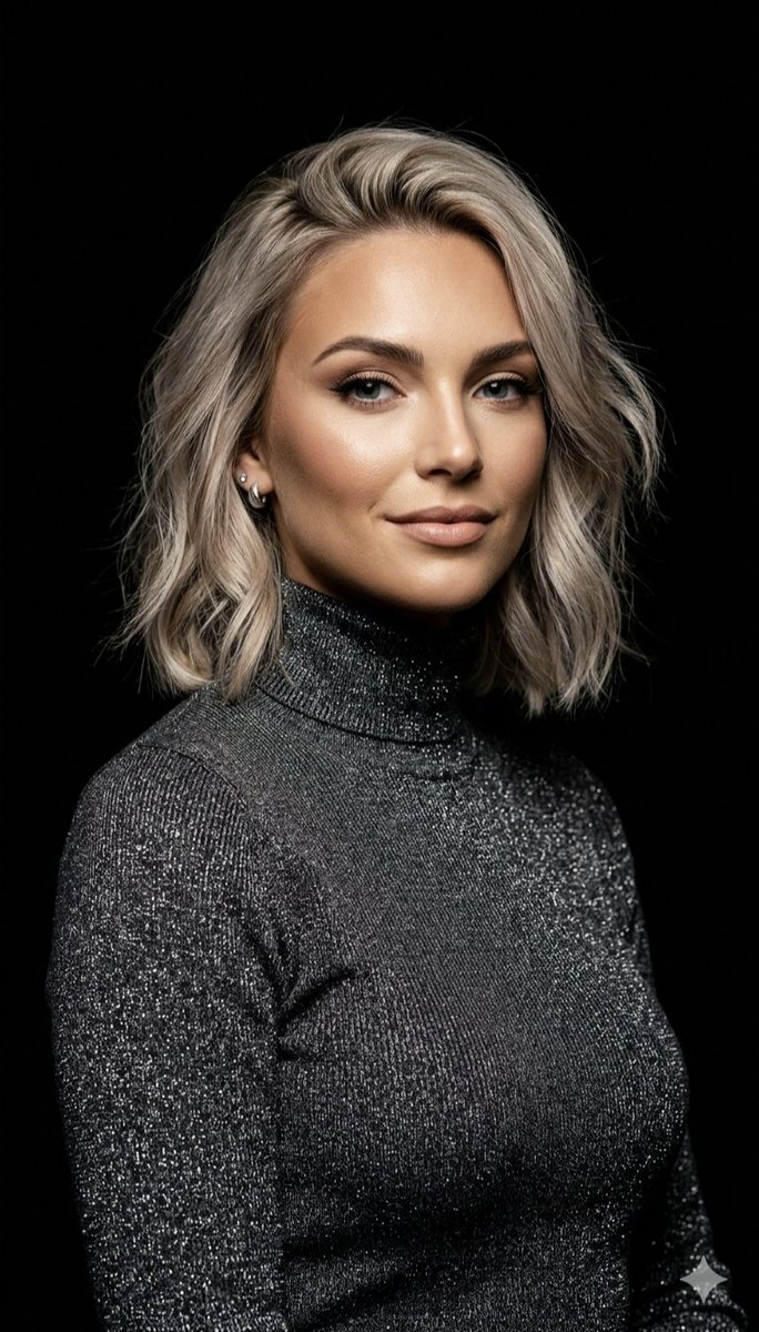 Professional Ash Blonde Bob Portrait — Nano Banana Pro image prompt example