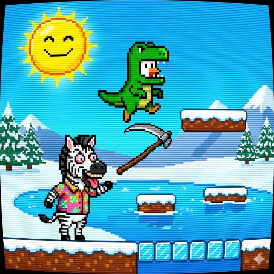 Prompt 8 Bit Chicken In T Rex Costume — Nano Banana Pro image prompt example