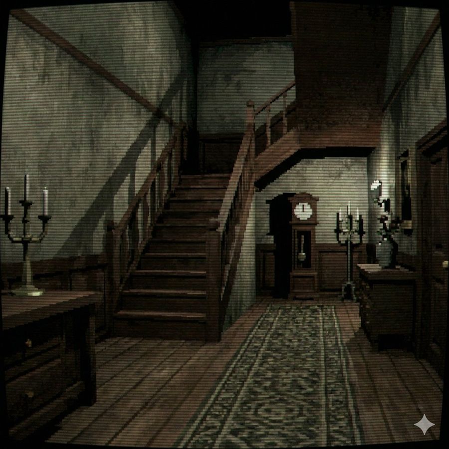 Ps1 Low Poly Mansion — Nano Banana Pro image prompt example