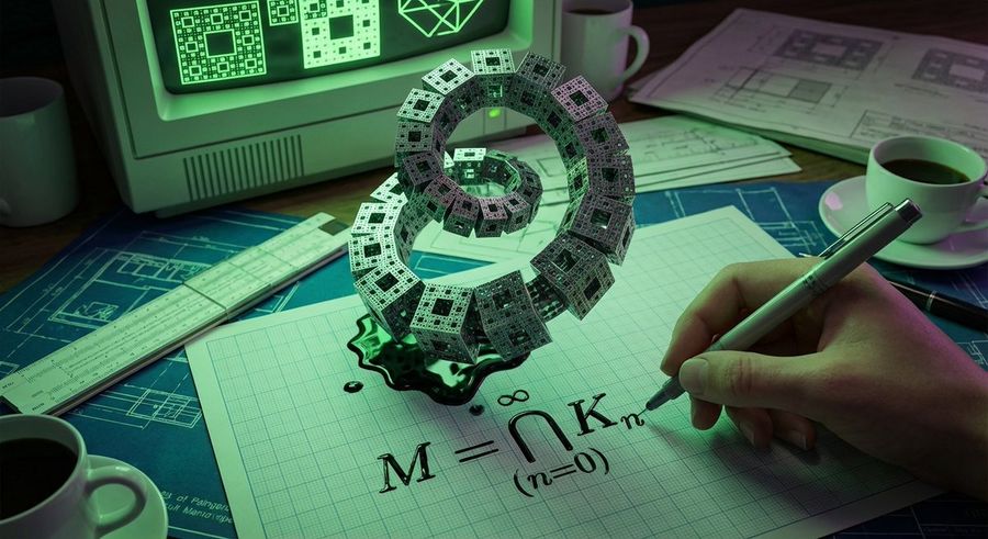Psychedelic Mathematics Fractal Prompt For Menger Sponge — Nano Banana Pro image prompt example