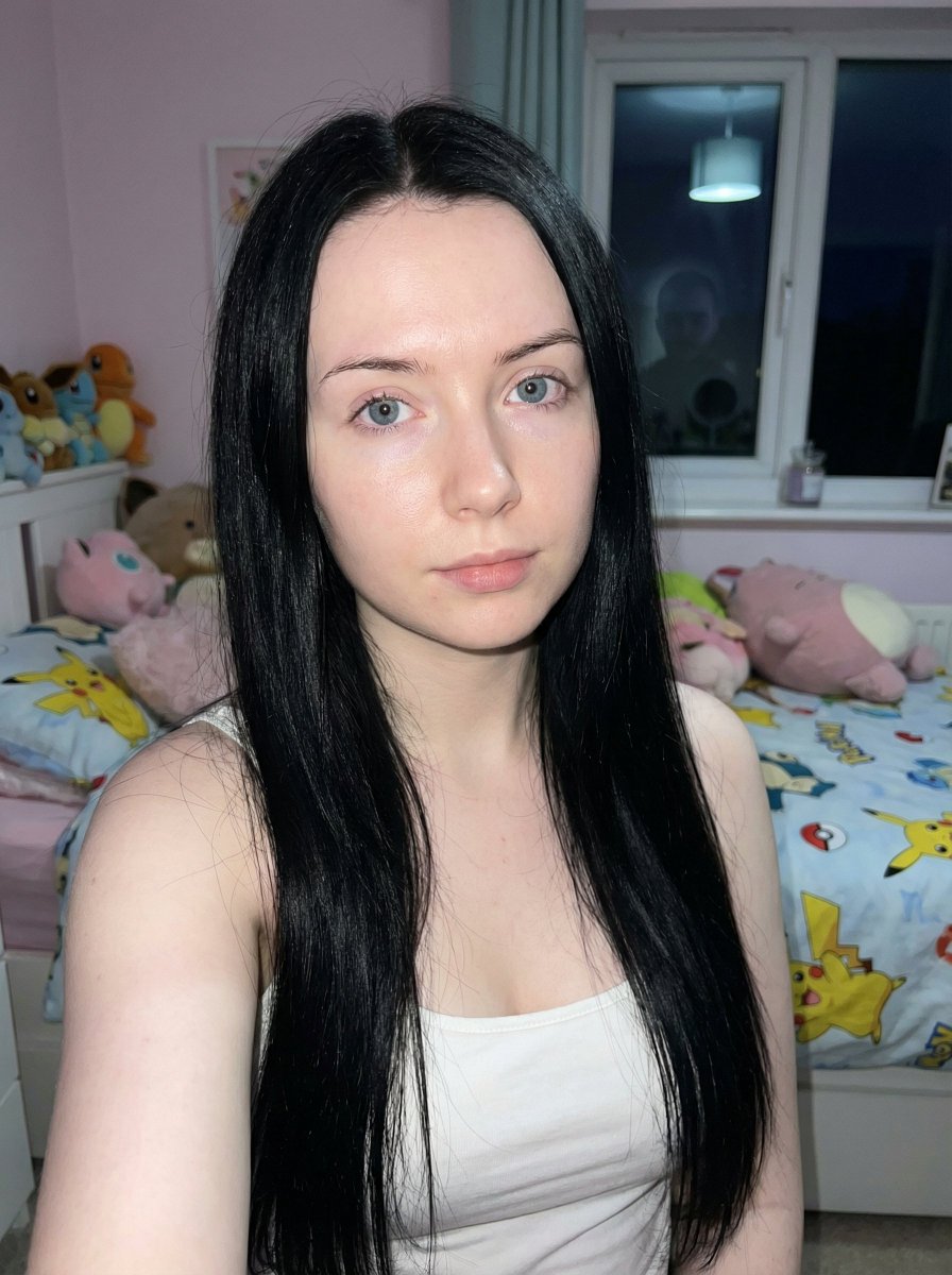Psychological Horror Selfie With Distant Anomaly — Nano Banana Pro image prompt example