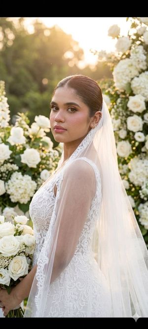 Realistic Bridal Garden Portrait — Nano Banana Pro image prompt example