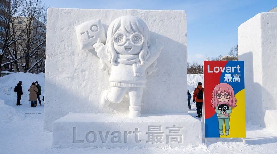Realistic Character Snow Sculpture Generation — Nano Banana Pro image prompt example
