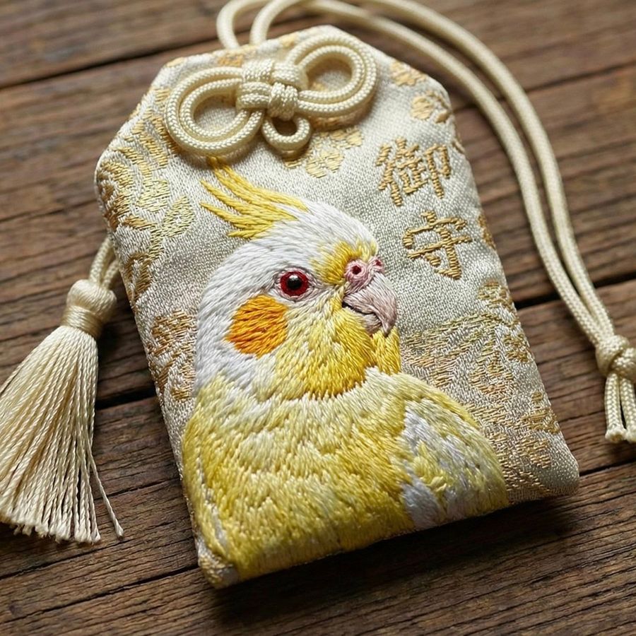 Realistic Cockatiel Amulet Generation — Nano Banana Pro image prompt example