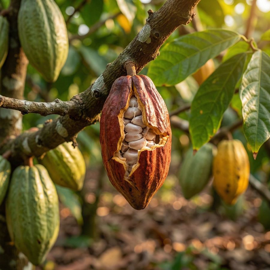 Realistic Cocoa Plantation Commercial Shot With Motion — Nano Banana Pro image prompt example