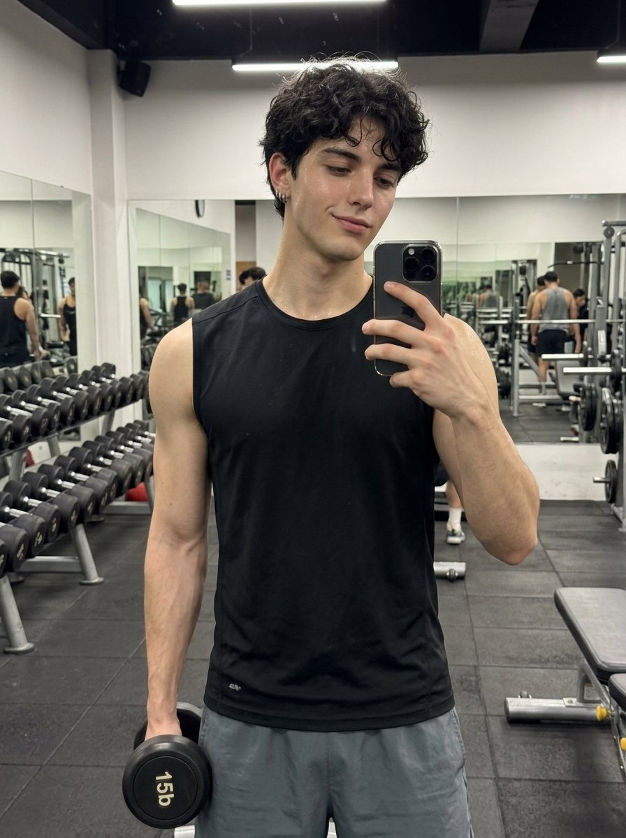 Realistic Gym Mirror Selfie Photography — Nano Banana Pro image prompt example