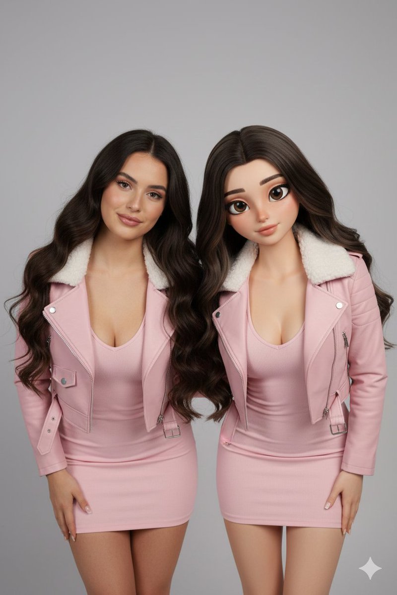 Realistic Human Vs  3d Character Side By Side Prompt — Nano Banana Pro image prompt example
