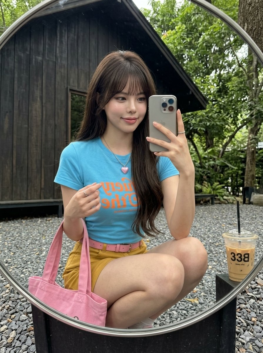 Realistic Iphone Mirror Selfie — Nano Banana Pro image prompt example