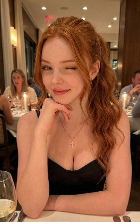 Realistic Portrait Of A Young Woman Winking In An Upscale Restaurant — Nano Banana Pro image prompt example