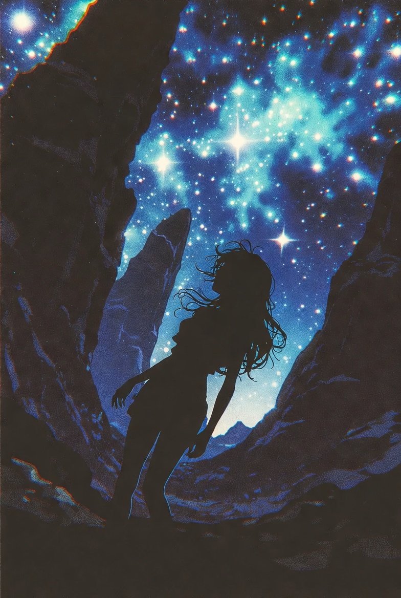 Retro Anime Silhouette Prompt — Nano Banana Pro image prompt example