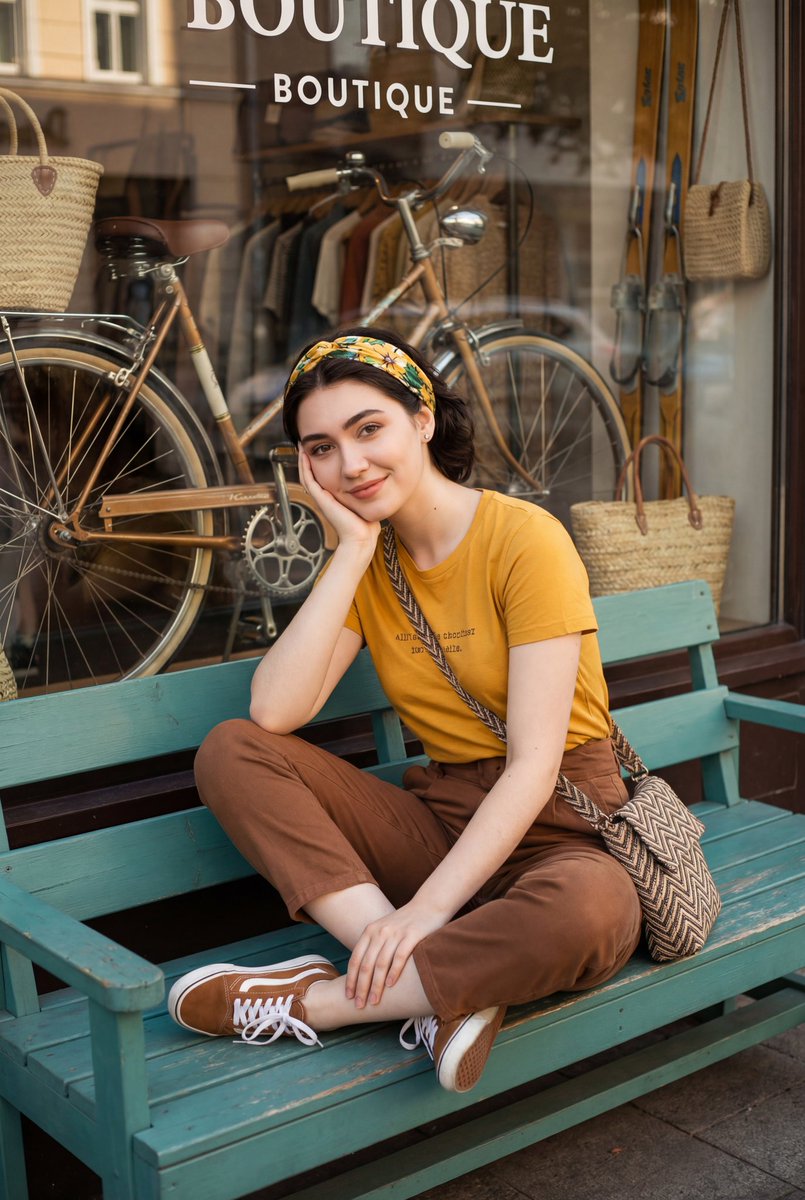 Retro Street Fashion Portrait — Nano Banana Pro image prompt example