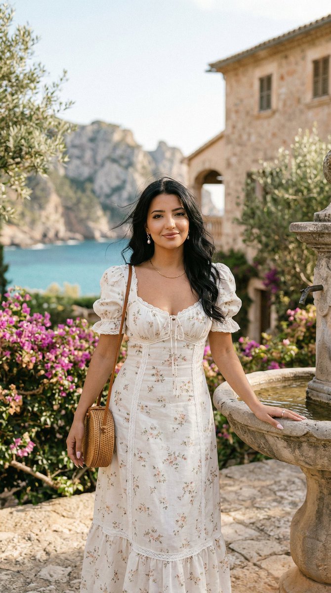 Romantic Mediterranean Coastal Editorial — Nano Banana Pro image prompt example