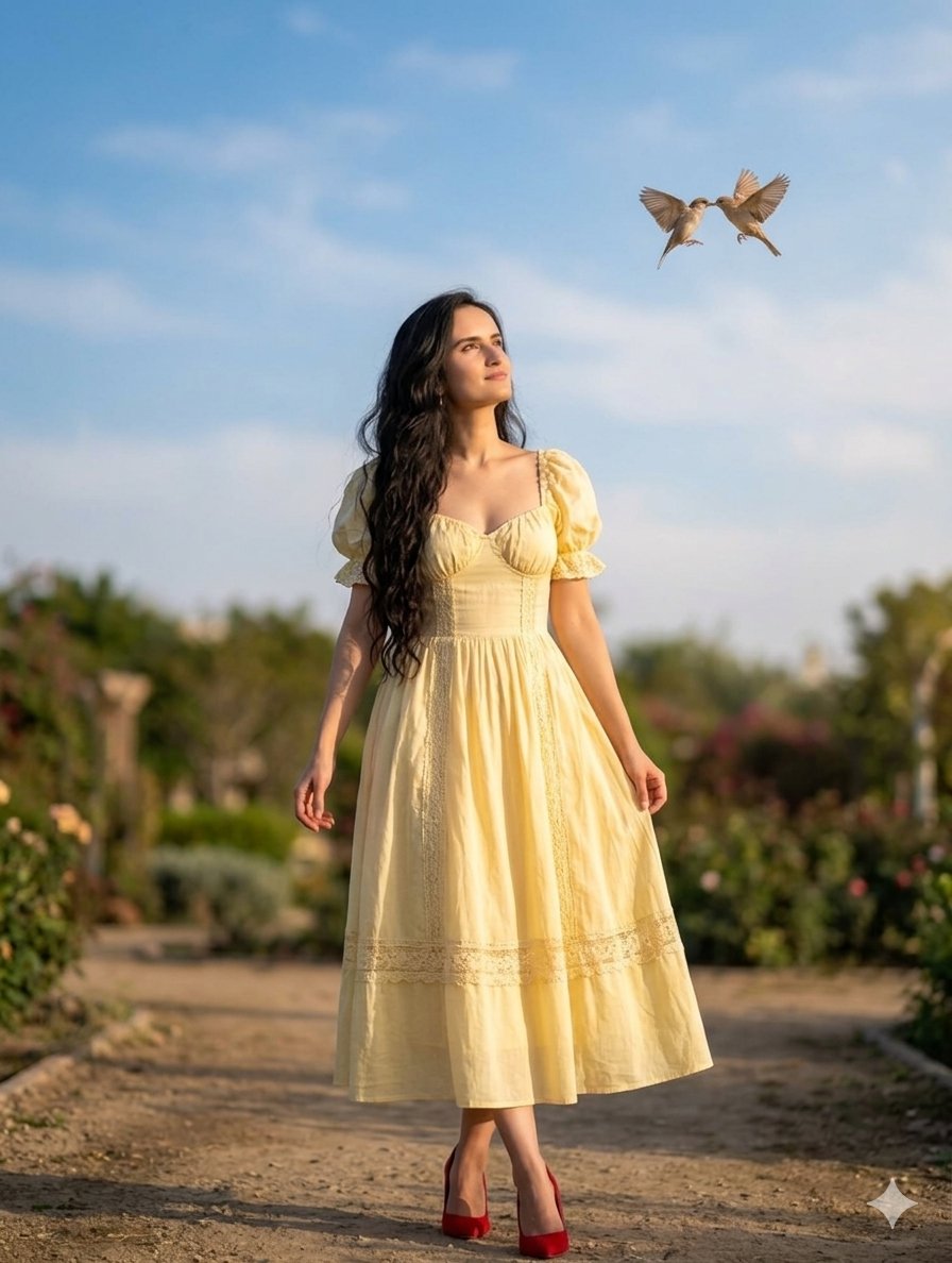 Romantic Whimsical Garden Portrait — Nano Banana Pro image prompt example