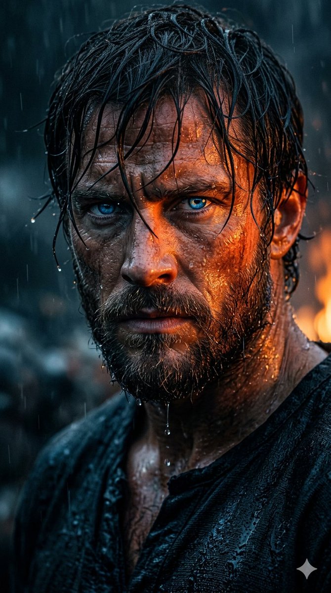 Rugged Cinematic Rain Portrait — Nano Banana Pro image prompt example