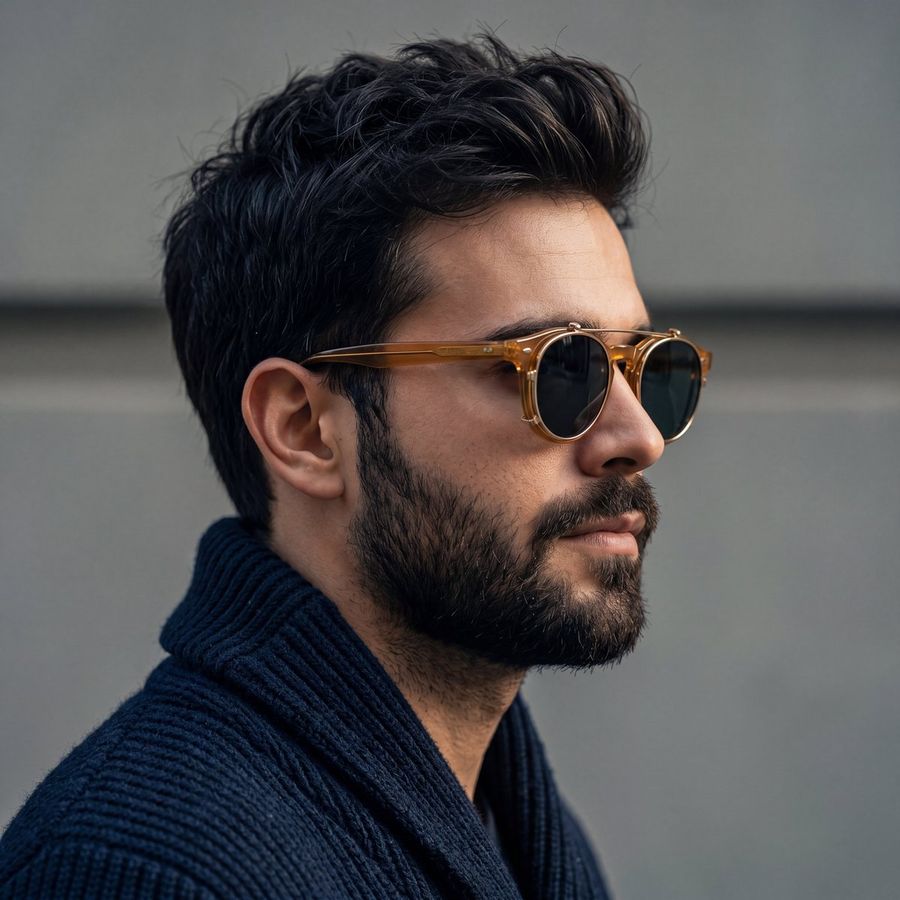 Rugged Man Vintage Glasses — Nano Banana Pro image prompt example