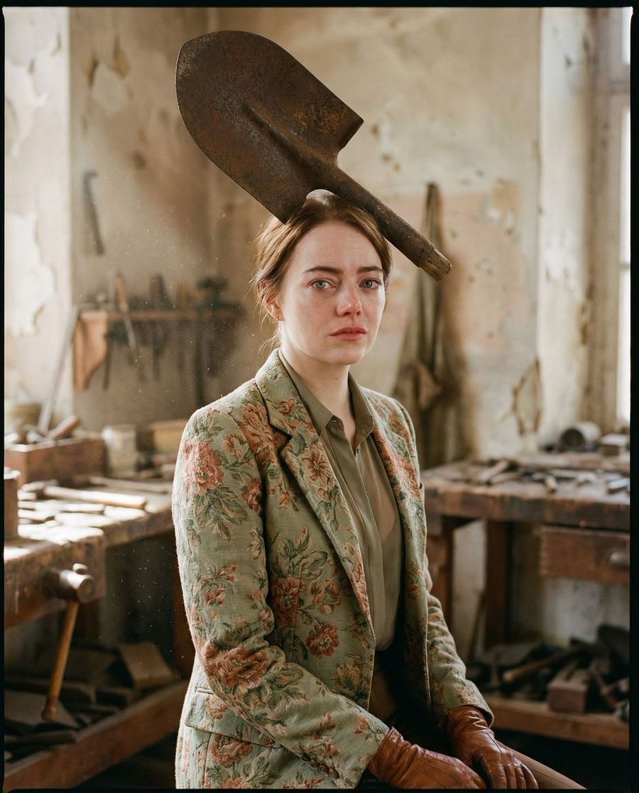 Rusted Melancholy Editorial Portrait — Nano Banana Pro image prompt example
