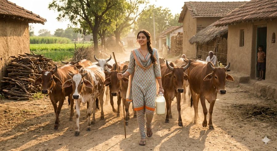 Rustic Rural India Portrait — Nano Banana Pro image prompt example