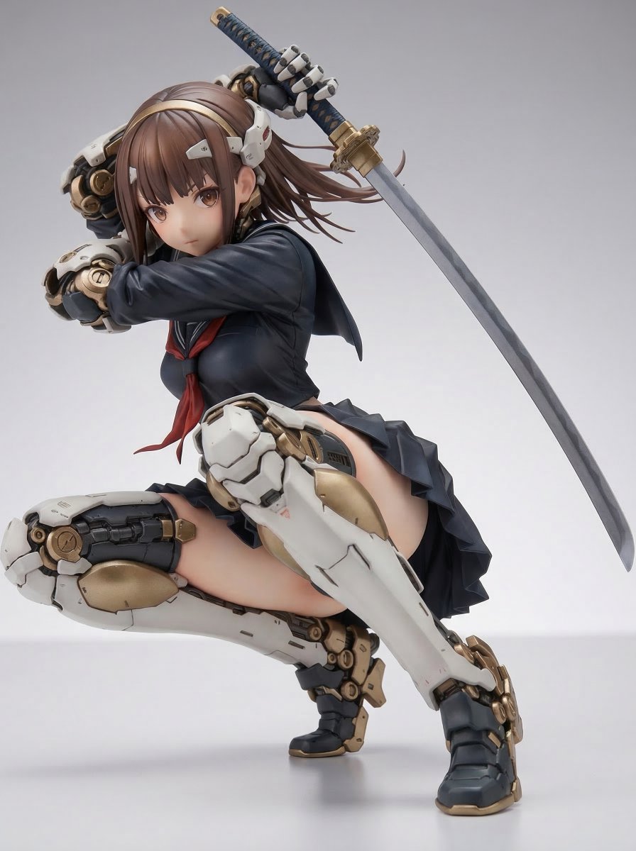 Samurai Mecha Girl Figure — Nano Banana Pro image prompt example