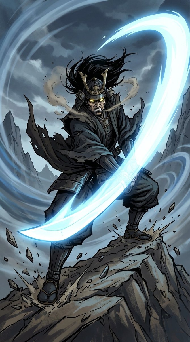 Samurai Swordsman Dynamic Battle Scene Prompt — Nano Banana Pro image prompt example