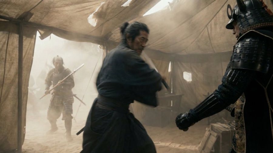 Samurai War Tent Cinematic Shot — Nano Banana Pro image prompt example