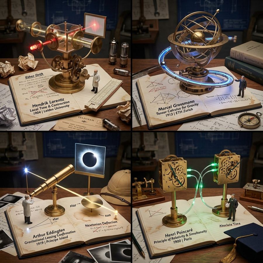 Scientific Discovery Visualization Kinetic Sculpture Lab Notebook — Nano Banana Pro image prompt example