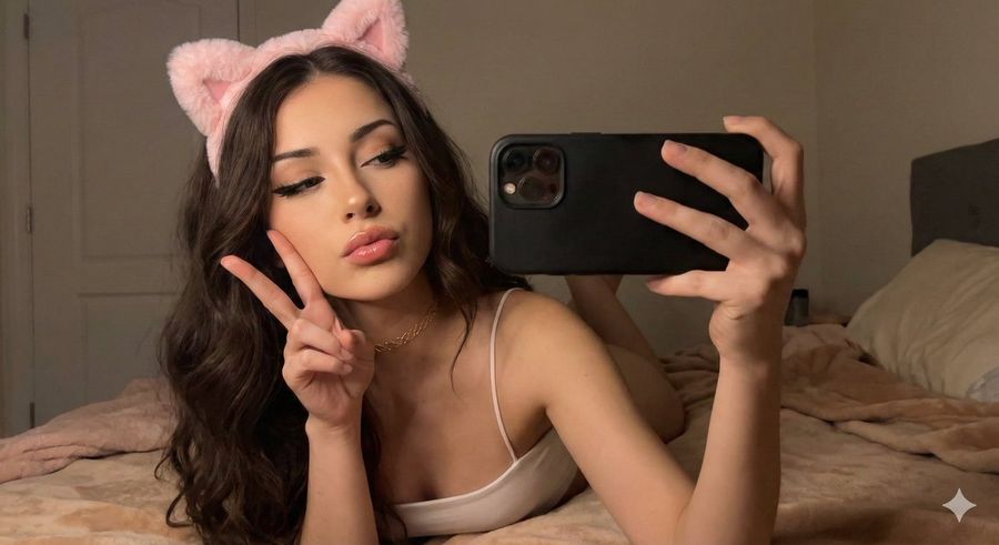 Seductive Catgirl Selfie Portrait Prompt — Nano Banana Pro image prompt example