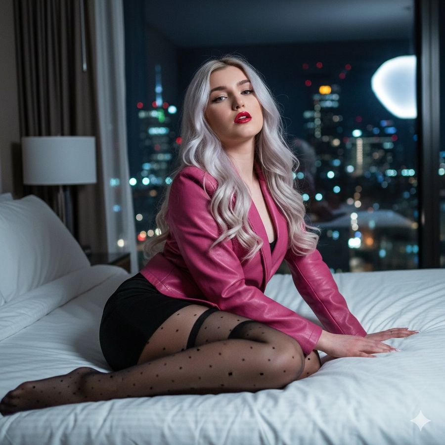 Seductive Night Portrait With City Skyline — Nano Banana Pro image prompt example