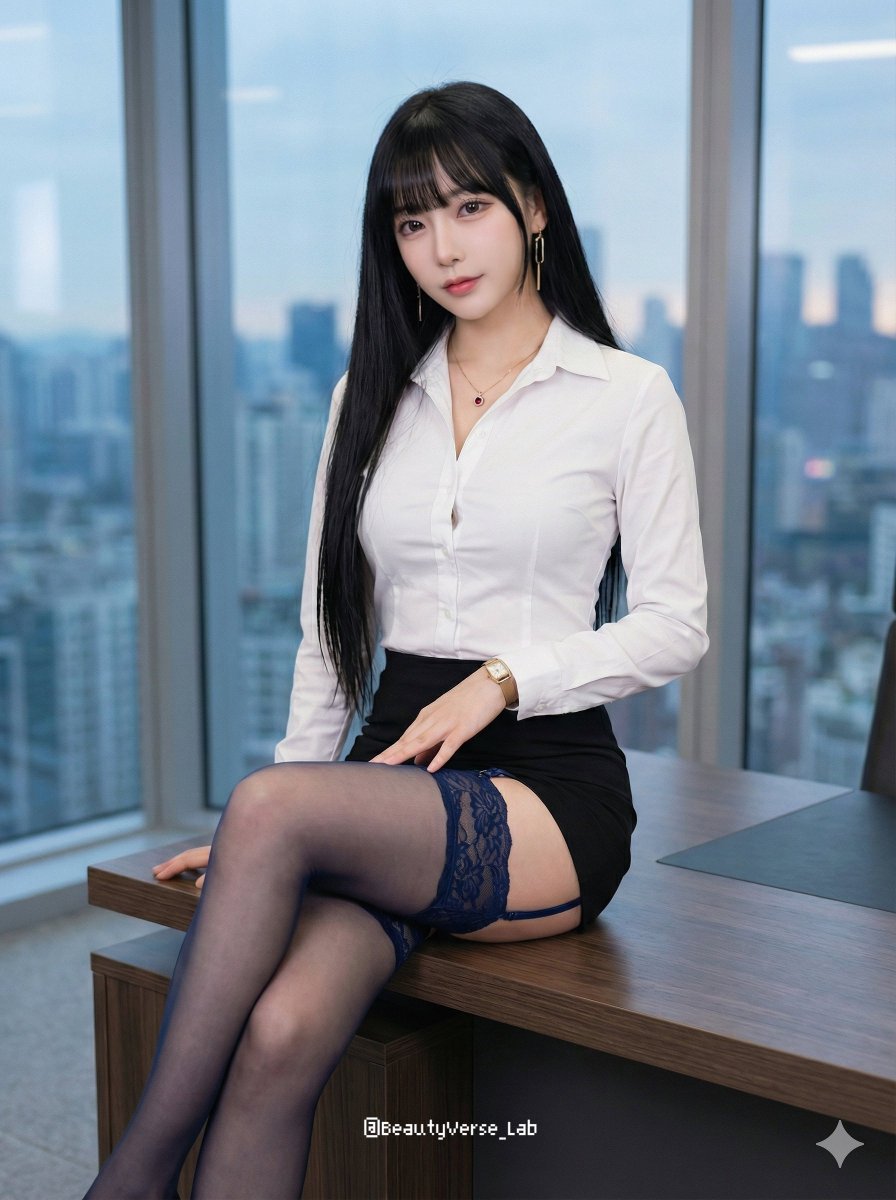 Seductive Office Lady Portrait Prompt For Nano Banana Pro — Nano Banana Pro image prompt example