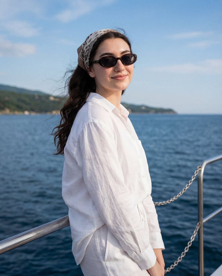 Serene Coastal Portrait With Identity Lock Prompt — Nano Banana Pro image prompt example