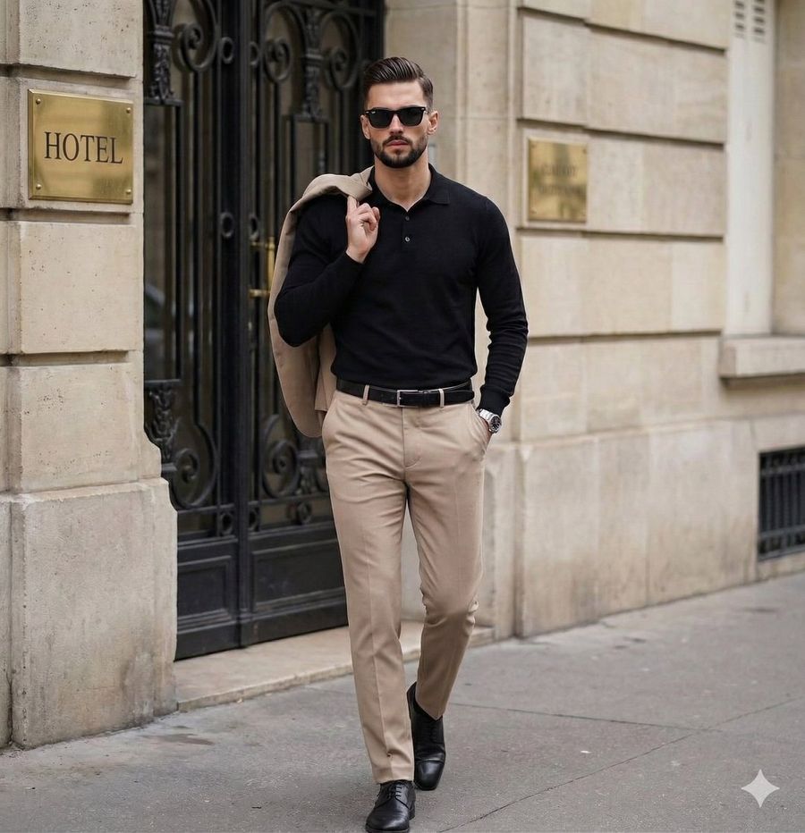Sophisticated Mens Street Style Editorial — Nano Banana Pro image prompt example