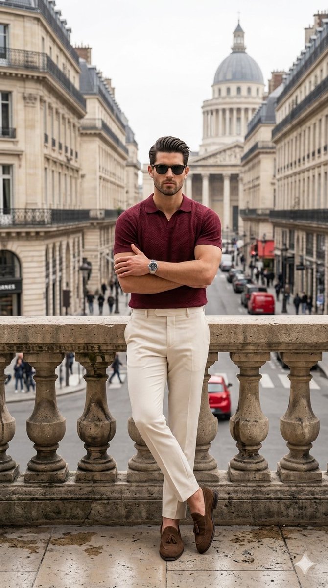 Sophisticated Smart Casual Menswear Portrait — Nano Banana Pro image prompt example