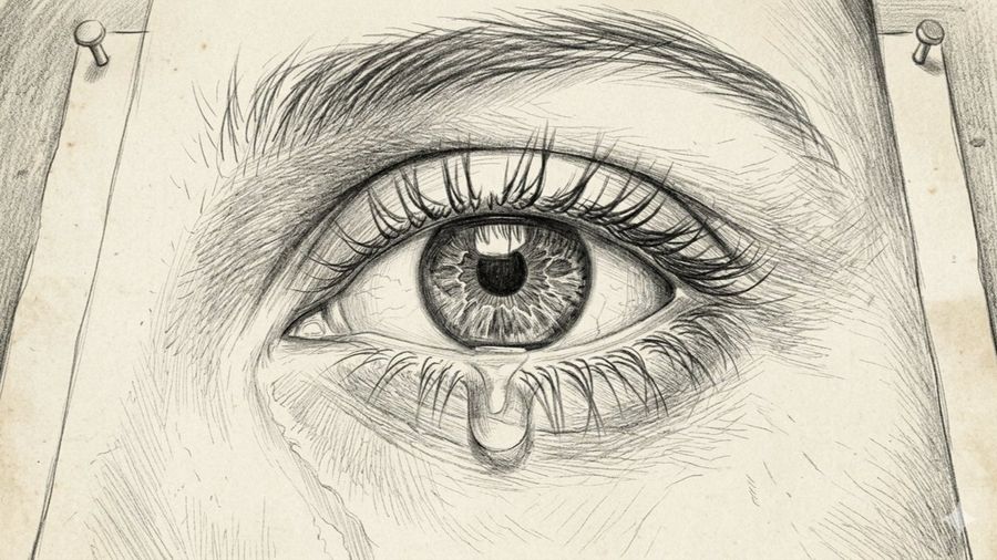 Sorrowful Eye Pencil Sketch — Nano Banana Pro image prompt example