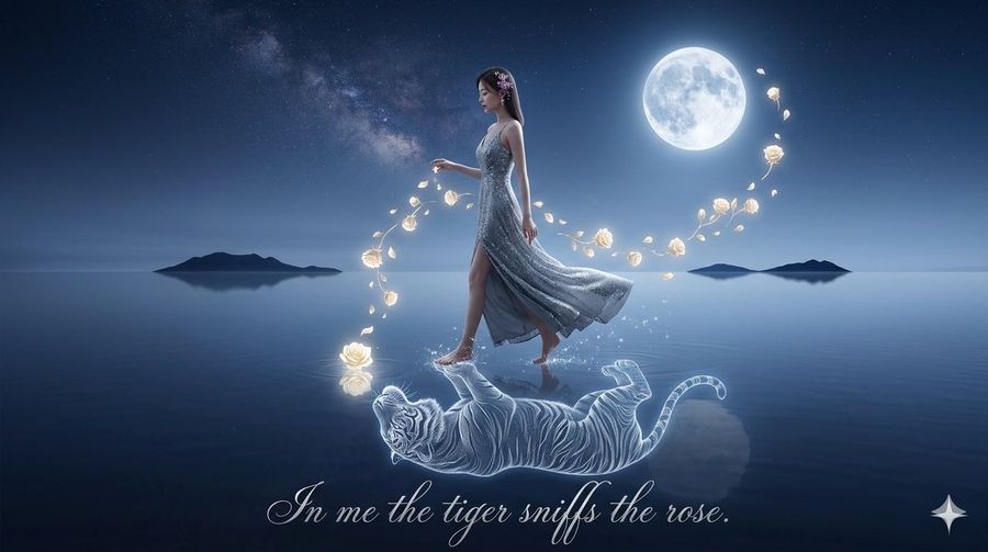 Spirit Tiger Water Walk — Nano Banana Pro image prompt example