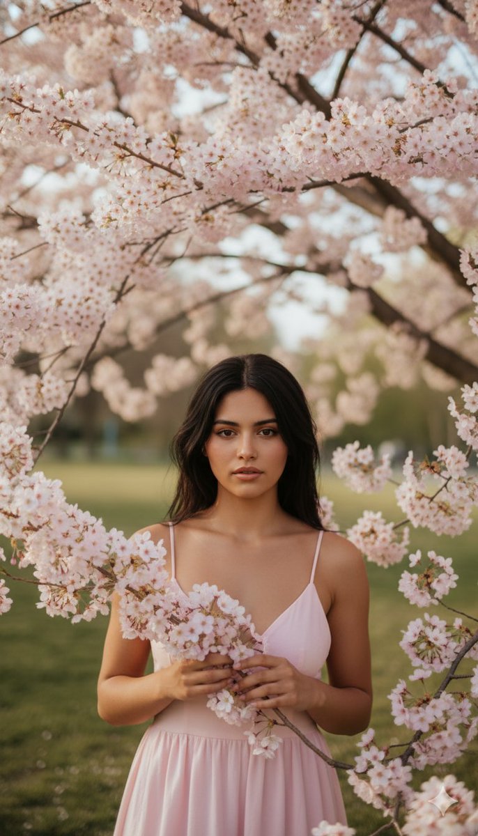 Springtime Cherry Blossom Portrait Recreation Prompt — Nano Banana Pro image prompt example