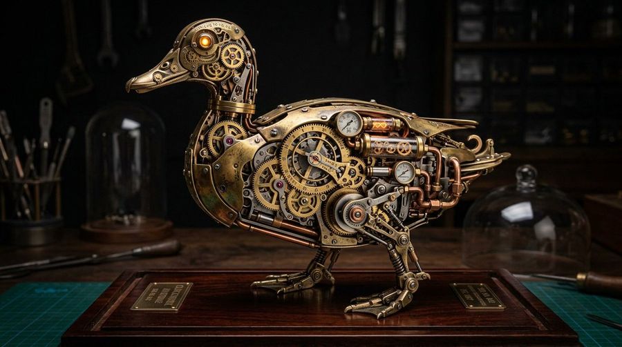 Steampunk Miniature Clockwork Machine — Nano Banana Pro image prompt example