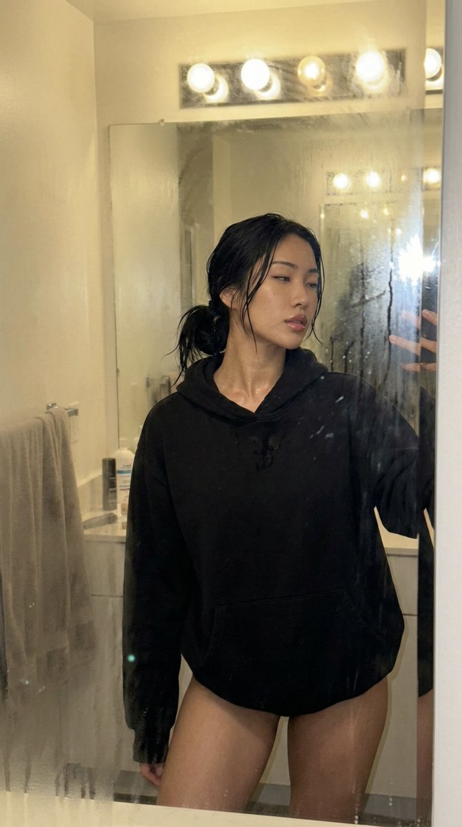 Steamy Mirror Selfie Prompt — Nano Banana Pro image prompt example