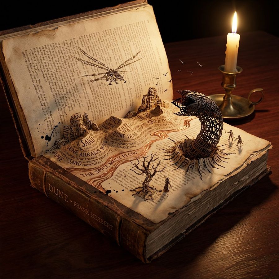 Storybook Typography Diorama Prompt Dune — Nano Banana Pro image prompt example