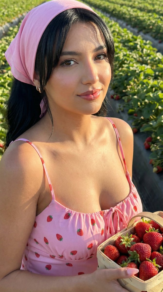 Strawberry Field High Fashion Editorial Portrait Prompt — Nano Banana Pro image prompt example