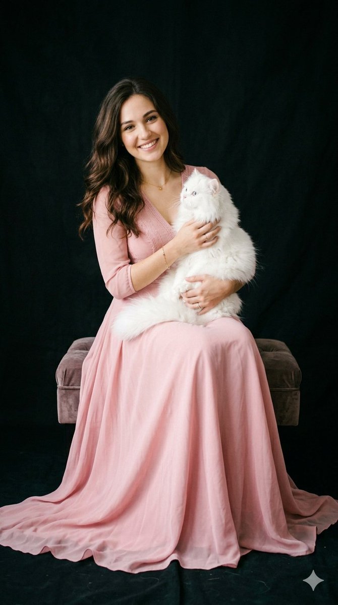 Studio Portrait With Persian Cat — Nano Banana Pro image prompt example