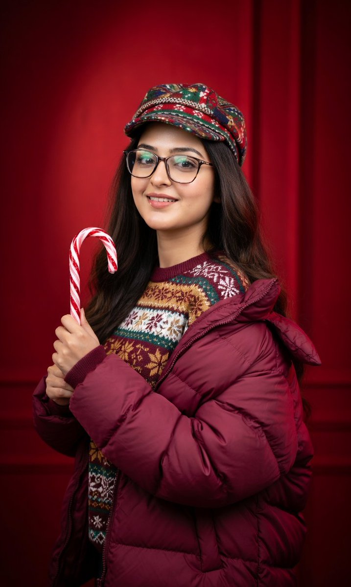 Studio Portrait With Red Gradient Background Prompt For Nano Banana Pro — Nano Banana Pro image prompt example