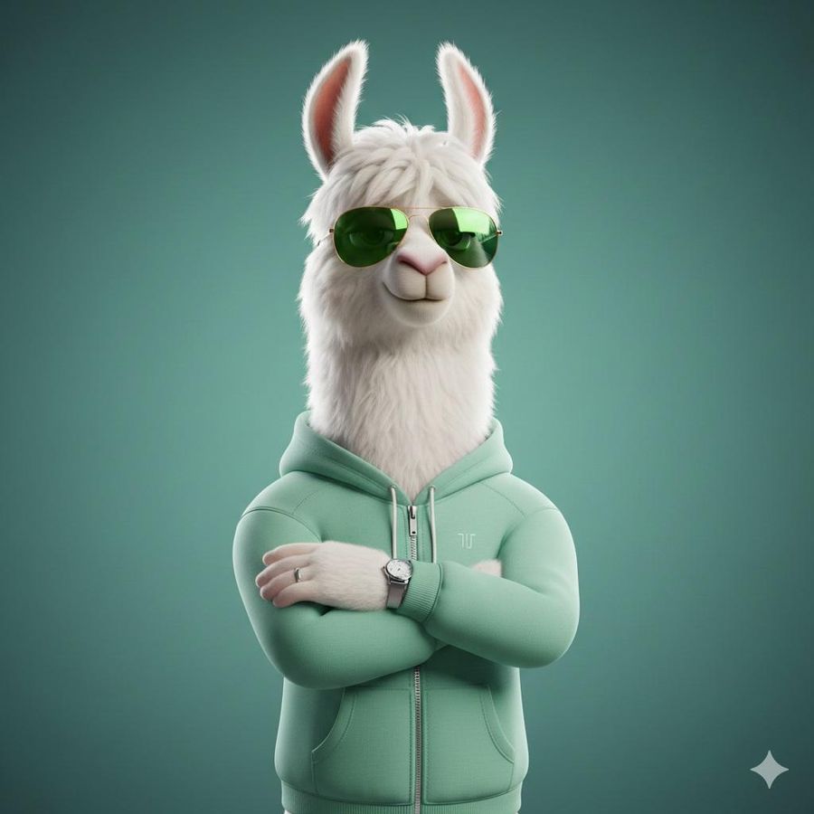 Stylized 3d Llama Character In Streetwear — Nano Banana Pro image prompt example