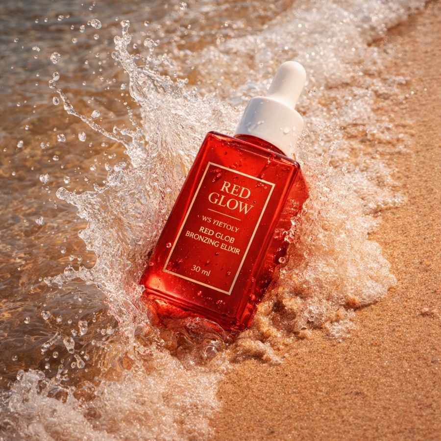 Summer Skincare Product Photography On Beach — Nano Banana Pro image prompt example