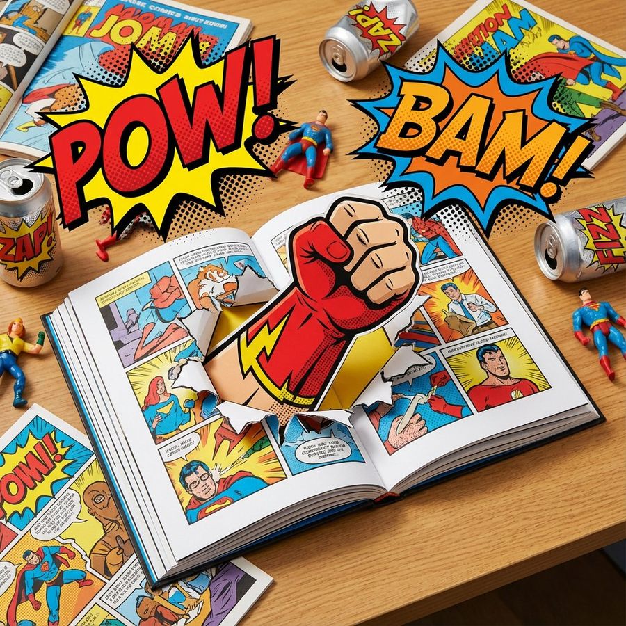 Superhero Comic Book Pop Art Diorama Prompt — Nano Banana Pro image prompt example