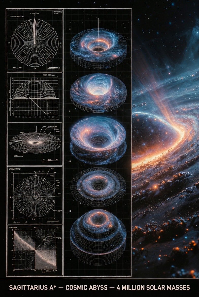 Supermassive Black Hole Museum Presentation Board — Nano Banana Pro image prompt example